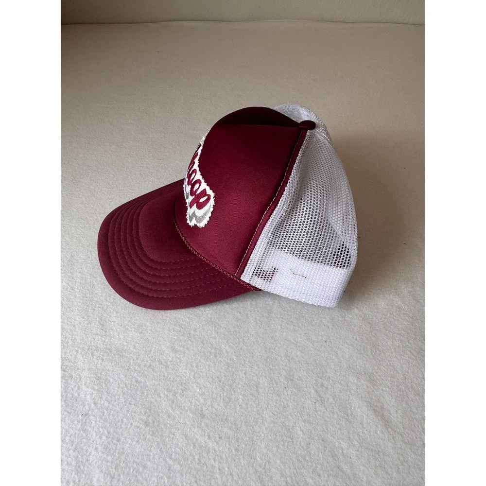 Otto Whop Trucker Hat Burgundy White Mesh Snapback Rope Cap Retro Streetwear